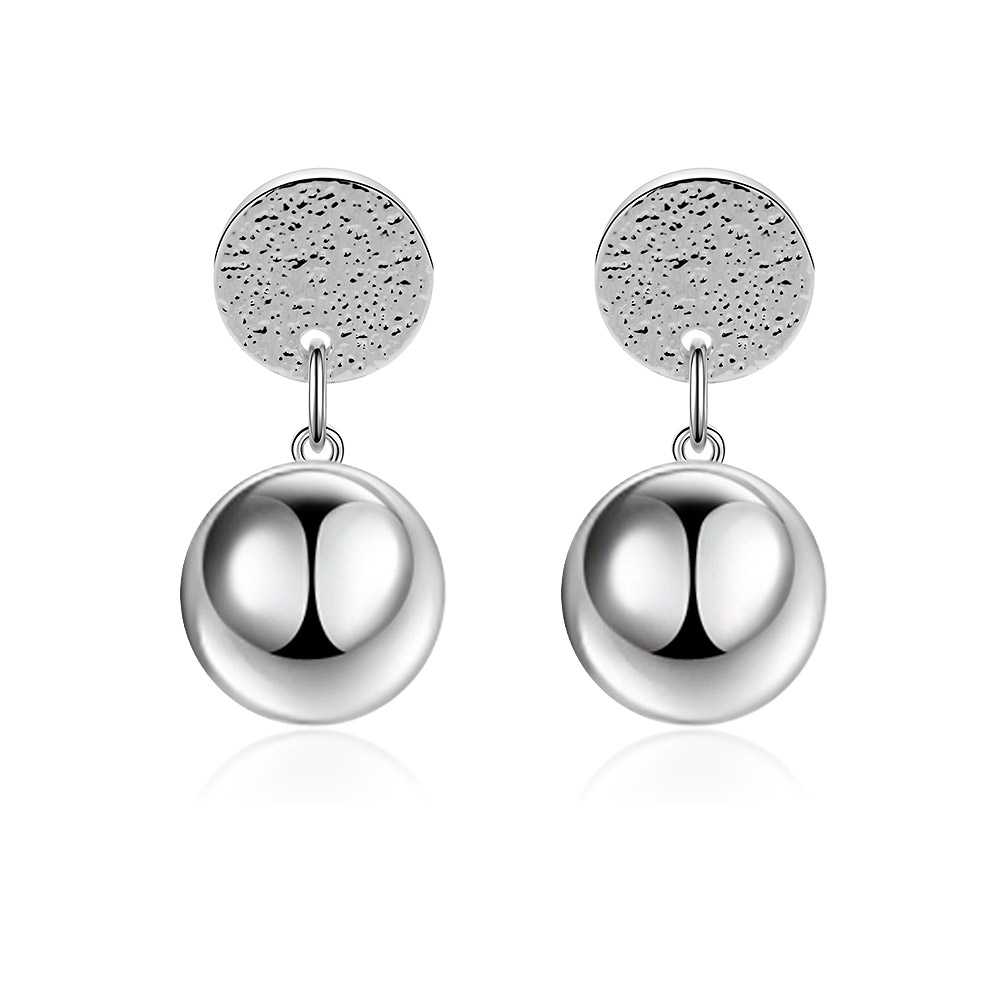 Top Round Disc Stud Ball Earrings